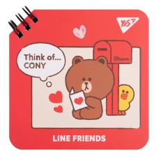 Блокнот 110х110/80 подвійна спіраль "YES" /151751/ "Line Friends" Think of Cony (1/30/60)