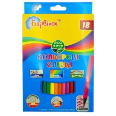 Олівці кольорові "Барвінок" 18 кол. /5-203/6/ ПЛАСТИК (1/8/160)