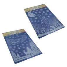 Наклейки для окон силикон "JO" /DSCN0932/ "Елка", 30*44см, микс (1/480)
