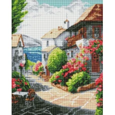 Алмазная мозаика "Идейка" /AMO7717/ "Город у моря" 40*50см