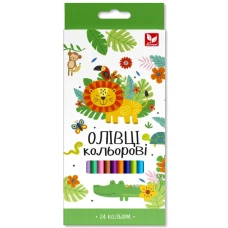 Олівці кольорові "Школярик" 24 кол. /140SH-24/ тригранні, чинка (1/6)