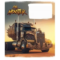 Тетрадь уч. "Школярик" 12л.== /3243L/ "Monster cars" ВД-лак (мальчик) (30/300)