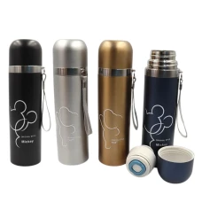 Пляшка-термос для води "JO" /YW-621/ "Mickey" 500ml, з петлею, подвійна стінка, мікс