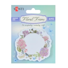 Набір паперових декорів "Santi" /742547/ з клейким шаром "Floral frame", фольгований, 20 шт. в уп. (1/12/432)