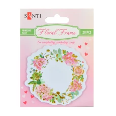 Набір паперових декорів "Santi" /742546/ з клейким шаром “Floral frame”, фольгований, 75 мм, 20 шт. в уп. (1/12/432)