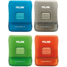 Гумка "MILAN" /4901116/6400/ + щіточка "Compact Fluo" Дісплей, кол. мікс (16)