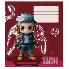 Тетрадь уч. "Школярик" 12л.# /3566K/ "Cyber reality" выб УФ лак (девчонок) (30/300)