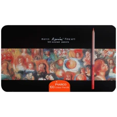 Олівці кольорові "Marco FineArt" 100 кол. /FineArt-3100-100TN/ Renoir круглі, метал пенал (1/2/12)
