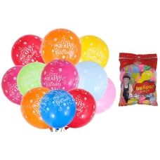 Набір повітряних кульок /302-1/ 30см "Happy birthday" набір 100 шт. мікс
