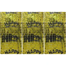 Фотозона-шторка з фольги /13002-G/ "Квадрат-Happy Birthday" 1*2м 2.0мкр.,золото (1/12)