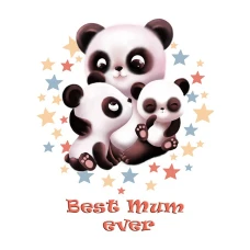 Алмазна мозаїка "Go to art" /177221/ "Best mum ever. Панди"  21*25см на картоні 5D