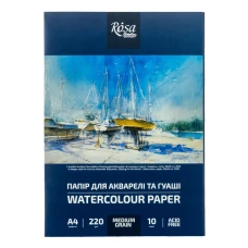 Папка для АКВАРЕЛІ А4/10арк. "ROSA Studio" /16931010/ (21х29,7см) 220 г/м2, середнє зерно (1/10)