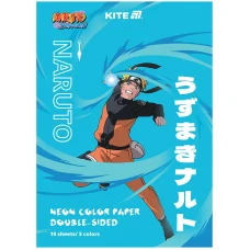 Папір кольоровий "Kite" /NR24-252/ неон A4/(10арк/5кол) Naruto Shippuden (1/50)