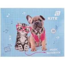 Зошит для нот А5/20арк "Kite" /SP26-405/ Studio Pets (1/10)