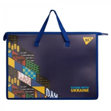 Папка-портфель на блискавці А3 "Yes" /492200/ "Stand with Ukraine" з ткан. ручк. (1/24/48)