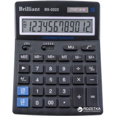 Калькулятор "Brilliant" /BS-0222/ настол. 12разр, 2 пам, 140*176