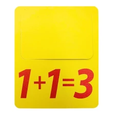 Вставка в цінник акційна  "1+1=3" з висічкою, 75х90 мм