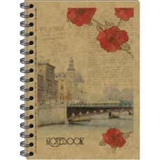 Блокнот А6/80 "КРАФТ" "Офорт" /KR6180K-C/ ##, спіраль бокова,крем. блок (5/120)