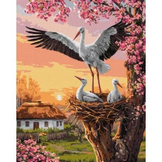 Картина за номерами "Ідейка" /KHO6964/ "Родина лелек" 40*50см