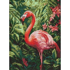 Алмазна мозаїка "Ідейка" /AMO8331/ "Фламінго в тропіках" 30*40см