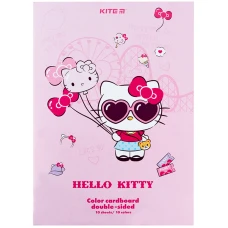 Картон кольоровий А4/10арк. "Kite" /HK24-255/ двосторонній 10кол, Hello Kitty (1/50)