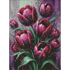 Алмазна мозаїка "Ідейка" /AMO20542/ "Багряні тюльпани" 30*40см
