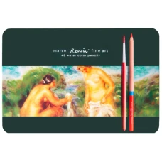 Олівці кольорові акварельні "Marco FineArt" 48 кол. /FineArtAqua-48TN/ Renoir, кедр, металевий пенал (3/18)