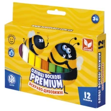 Олівці воскові  "Школярик" /316111001-UA/ Преміум 12 кол. (1/24)