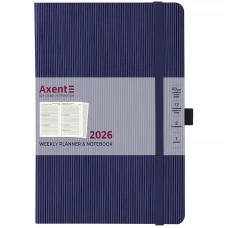 Щотижневик "Axent" 2026 /8531-26-02-A/ Grand Lines, 195*255, синій (1/12) Щотижневик "Axent" 2026 /8531-26-02-A/ Grand Lines, 195*255, синій (1/12)