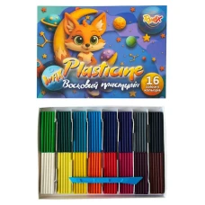 Пластилін "RUDIX" 16кол.*20г /831603/ восковий + стек (1/12)