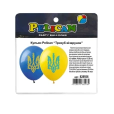 Кульки повітряні "Pelican" /828936/ 12"(30сm) "Тризуб візерунок" 1-стор 10шт