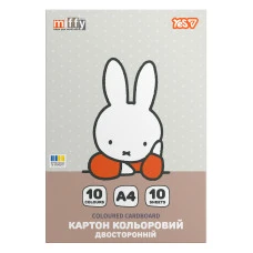 Картон кольоровий А4/10арк "YES" /955492/ Miffy двосторонній папка (1/100)