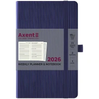 Еженедельник "Axent" 2026 /8515-26-02-A/ Partner Lines, 125*195, темно синий (1/12)