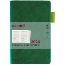 Щотижневик "Axent" 2026 /8527-26-2-A/ Partner Muse Soft, 125*195, зелений (1/12) Щотижневик "Axent" 2026 /8527-26-2-A/ Partner Muse Soft, 125*195, зелений (1/12)