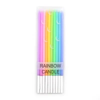 Набір свічок для торту "JO" /DSCN9319/ "Rainbow candle" 10шт., блістер (1/50)