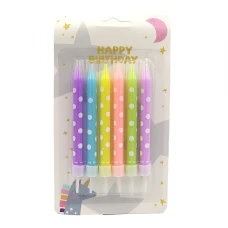 Набір свічок для торту "JO" /DSCN9321/ "Happy birthday" 6шт., блістер (1/24)