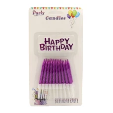 Набір свічок для торту "JO" /DSCN9349/ "Happy birthday", блістер (1/12)
