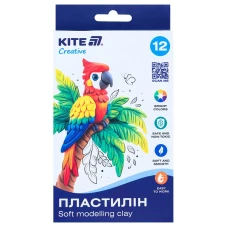 Пластилін восковий "Kite" /K-086/ 12 кольорів, 200 г. Kite Creative (1/30)