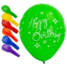 Кульки повітряні "Pelican" /827023/ латексні 12"(30сm) "Happy Birthday, сузір`я" 5-стор  10шт