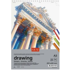 Альбом для ескізів "MUSE" A3/30арк./PB-SC-030-335/ спіраль, 150 г/м2 (4)