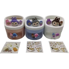 Органайзер настільний /8710-LA/ 2 відділ. з наклейками "Labubu Лабубу-3D" (1/72)