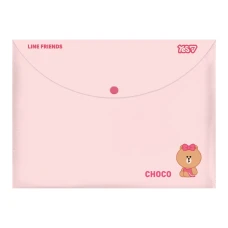 Папка-конверт на кнопке А4 "Yes" /492463/ Line Friends (12/120)