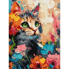 Картина за номерами "Ідейка" /KHO6598/ "Пухнастий котик" 30*40см
