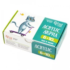 Набір акрилових фарб "ROSA Kids" /301213/ 6кол.*10мл Cats (1/18)