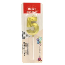 Свічка для торту "JO" /DSCN9369-5/ "Цифра-5", висота 5см, блістер (1/12/600)