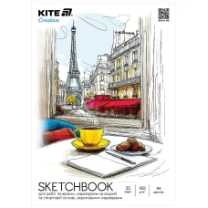 Скетчбук А4/30арк. "Kite" /K-1281/ для маркерів 160г/м2, Kite Creative Скетчбук А4/30арк. "Kite" /K-1281/ для маркерів 160г/м2, Kite Creative