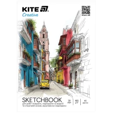 Скетчбук А5/30арк. "Kite" /K-1280/ для маркерів 160г/м2, Kite Creative