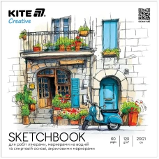 Скетчбук 21*21/30арк. "Kite" /K-1282/ для маркерів 120г/м2, Kite Creative Скетчбук 21*21/30арк. "Kite" /K-1282/ для маркерів 120г/м2, Kite Creative