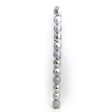 Набір новорічних кульок "JO" /DSCN0922-6-12-S/ тубус "SILVER" 6см,/12шт., PVC,