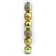 Набір новорічних кульок "JO" /DSCN0922-7-6-G/ тубус "GOLD" 7см,/6шт., PVC